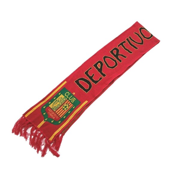 Deportivo Cuenca Scarf Wrap Soccer Futbol Red Black Yellow - Picture 3 of 5